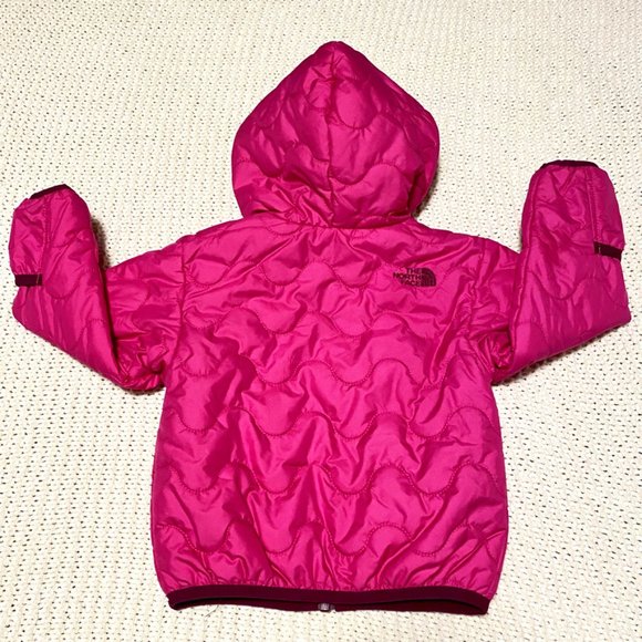 SOLD North Face Reversible Perrito Jacket Pink 18-24M - Picture 4 of 10